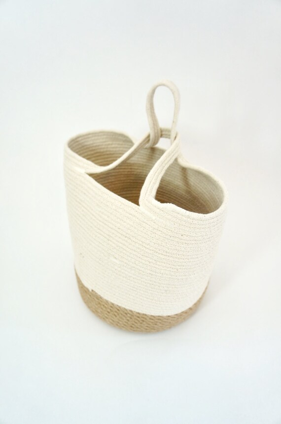 Small Jute and cotton rope basket