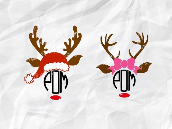 Download Reindeer Monogram SVG File Christmas Rudolph Svg Deer Svg