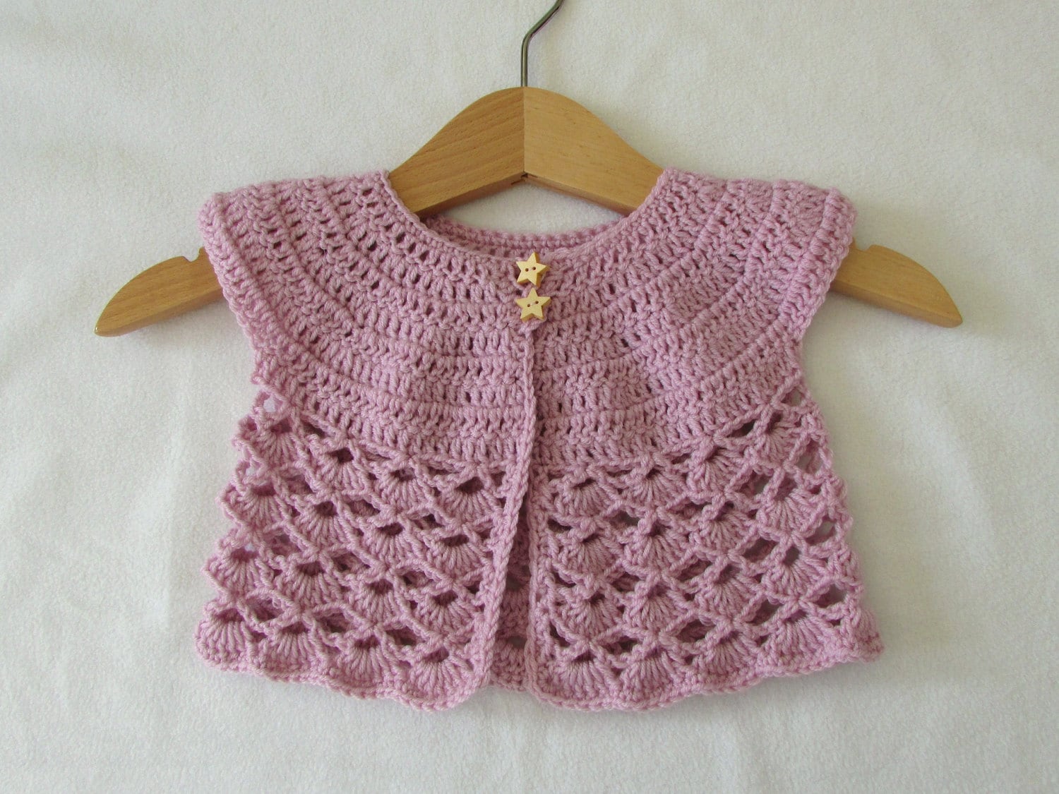 Crochet Lace Baby Cardigan Written Pattern