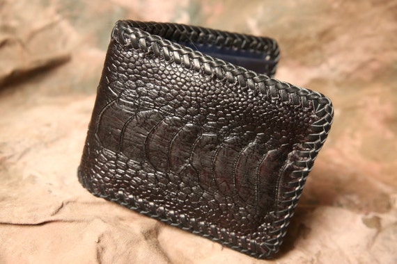 Mens Wallet Ostrich Wallet Exotic Leather Billfold