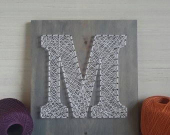 Personalized Letter String Art Rustic Wood Letters for Wall Engagement Anniversary Wedding Present Initial Gift for First Home Gift Client