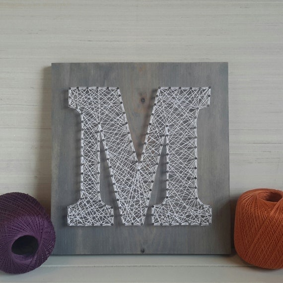 Personalized Letter String Art Rustic Wood Letters for Wall