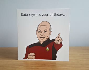 Captain Picard Birthday Card, Nerdy Gift, Funny Greeting Cards, Star Trek: The Next Generation