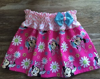 Minnie Skirt, Mouse Girl Skirt, Skirt With Minnie Mouse