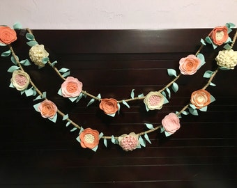 Felt Flower Garland nursery wedding decoration - Home decor