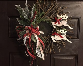 Rustic Twig Christmas Wreath