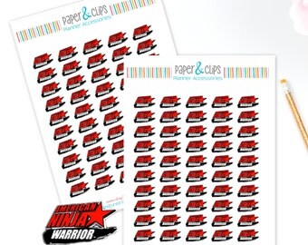 50 American Ninja Warrior TV Show Reminder Stickers, Planner Stickers, Reminder Stickers, Happy Planner, Calendar Stickers, Erin Condren
