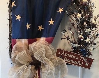 Patriotic Wreath, Americana Wreath, Fourth of July Wreath, American Flag Wreath, Veterans Day