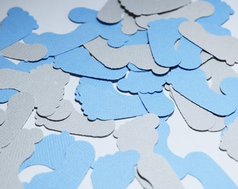 Baby Boy Baby Shower Decorations, Baby Feet theme Decorations, Baby Shower Confetti, Baby Shower Decorations, Blue and Gray Baby Shower