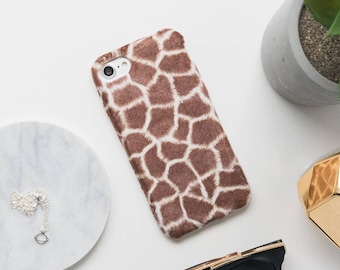 Giraffe iPhone Case - iPhone 7 Case, iPhone 6 Case, iPhone 6s Case, Faux Fur iPhone Case, Furry iPhone Case, Fun iPhone Case, Art iPhone