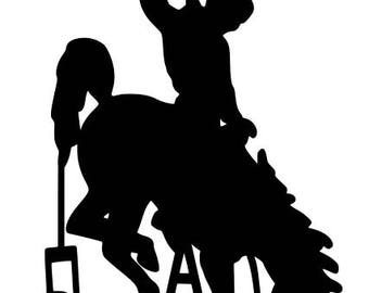 pumpjack wyoming steamboat horse bucking decal