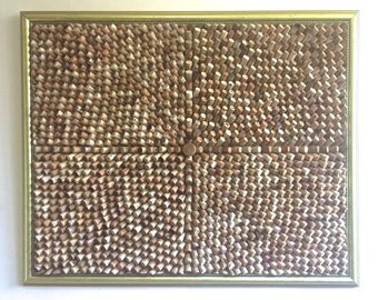 Extra Large Optical Illusion Cork Board in Vintage Gold frame - 35" x 44"