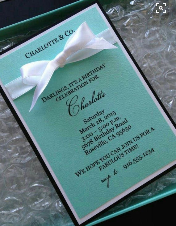 Items similar to Tiffany & Co. Inspired Birthday Invitation on Etsy