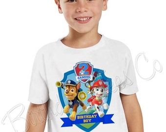 Customized Paw Patrol Shirt Add Name & Paw Patrol Pups Custom Birthday Party Tee 11