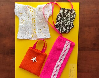 Handmade Barbie Outfit with Accessories . Barbie Clothes . Barbie Doll Clothes. Barbie Doll Outfit