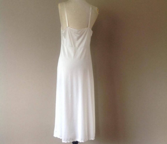 38 / Shadowline Full Slip / Dress / White Nylon with Lace