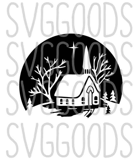 Download Christmas SVG Ornament SVG church SVG nativity svg snow