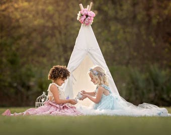 Kids Teepee, Teepee, girls teepee, lace teepee , teepee tent, canvas teepee, nursery decoroors, girl teepee, princess gift, baby girl gift