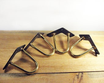 4″ (10cm) Brass Hairpin Legs. Bed legs. Cabinet legs. Dresser Legs. Sofa legs. Buffet legs. TV legs. Brass legs. Brass furniture. SET OF 4