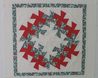 Twister Wreath Unfinished Quilt Top- Wall Hanging- Wall Art
