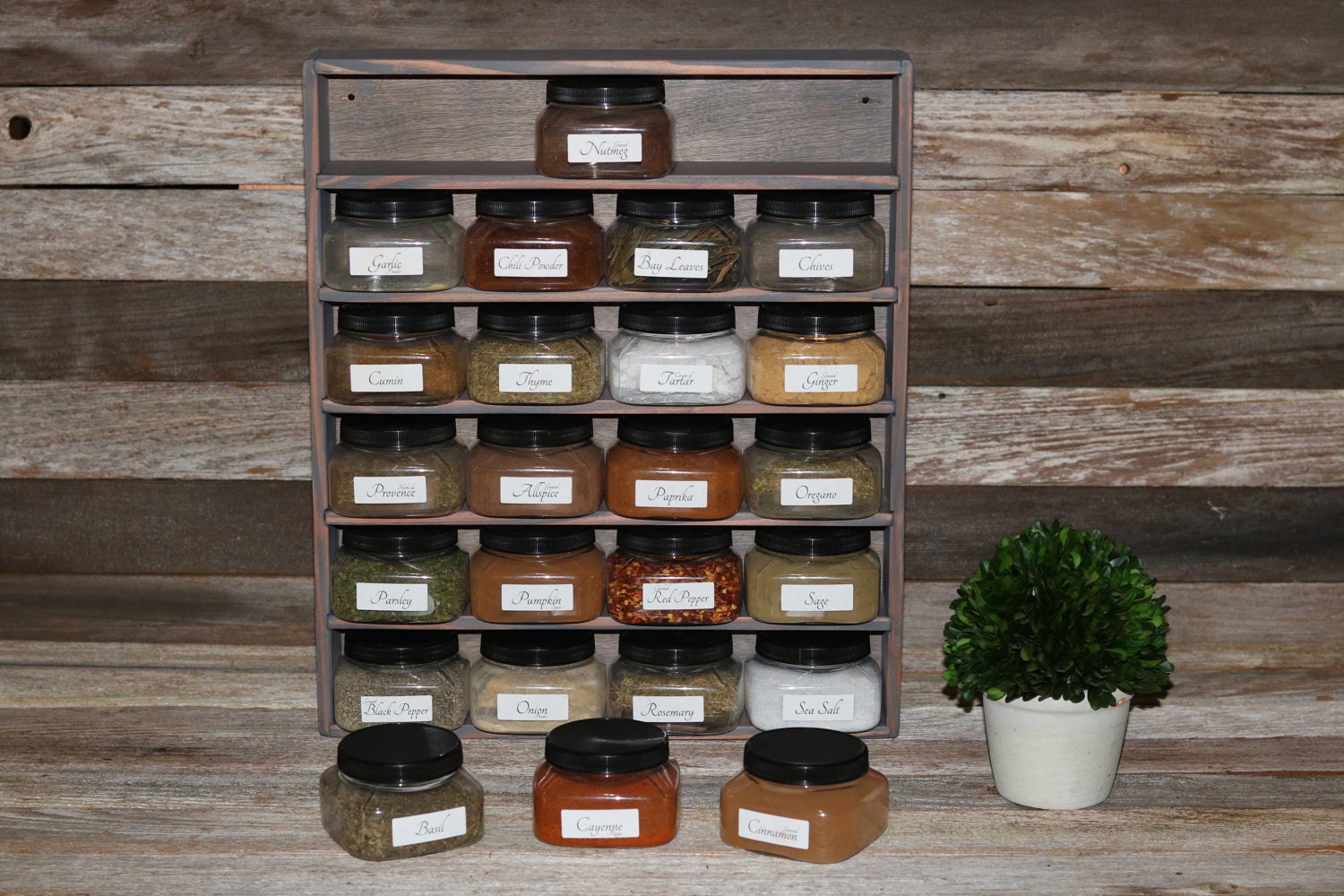 24 Bottle Spice Rack System Includes Rack Bottles Labels and