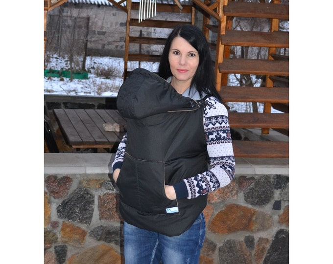 Winter Maternity coat extender Navy, Babywearing Coat Extender, Baby carrier cover, Toddler carrier cover, Babywearing