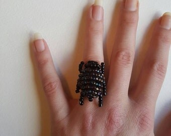 Luna Lovegood beetle ring - seed bead ring - harry potter jewelry - luna lovegood jewellery - harry potter ring - gift - beetle jewelry