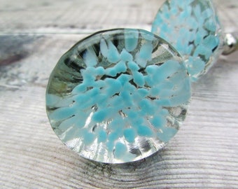 Aqua Blue Glass Panelled Crystal Knob Drawer Knob Door Knob Handles Cupboard Knob