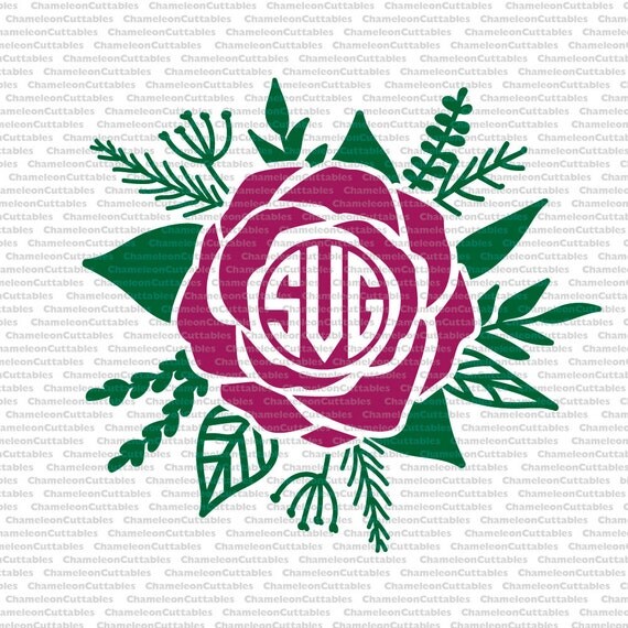 Download Monogram Rose floral flower flowers monogrammed decal