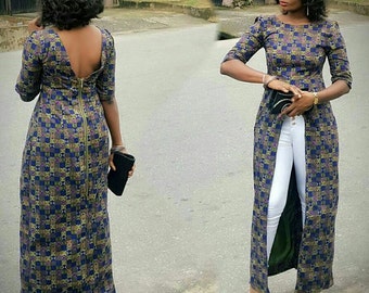 Open Cut Long Ankara Dress Top