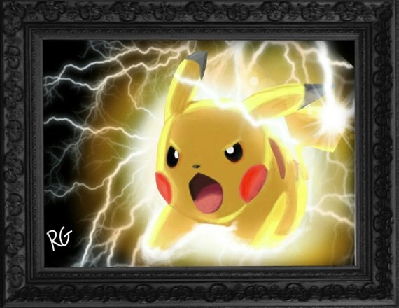 Pikachu Original Pokemon Fan Art pop culture wall art