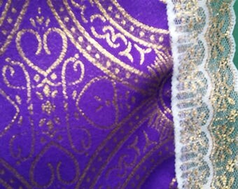 Purple with mettallic gold higlights, and metalic trim