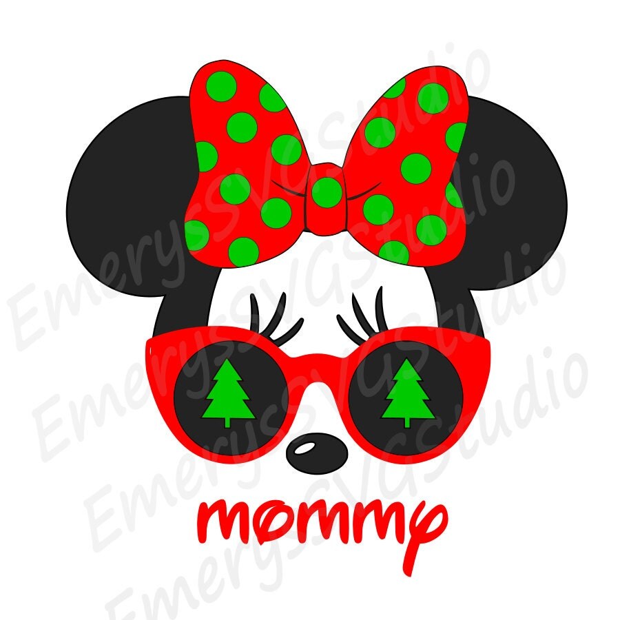 Download SVG File for Christmas Tree Minnie with Sunglasses