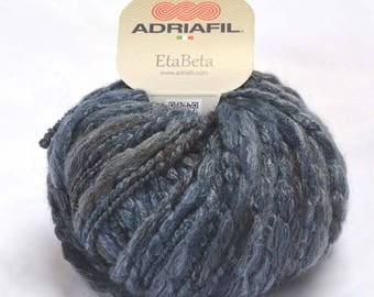 EtaBeta Chunky Knitting Yarn - wool, acrylic, viscose mix - colour 097 (blue/grey shades) by Adriafil