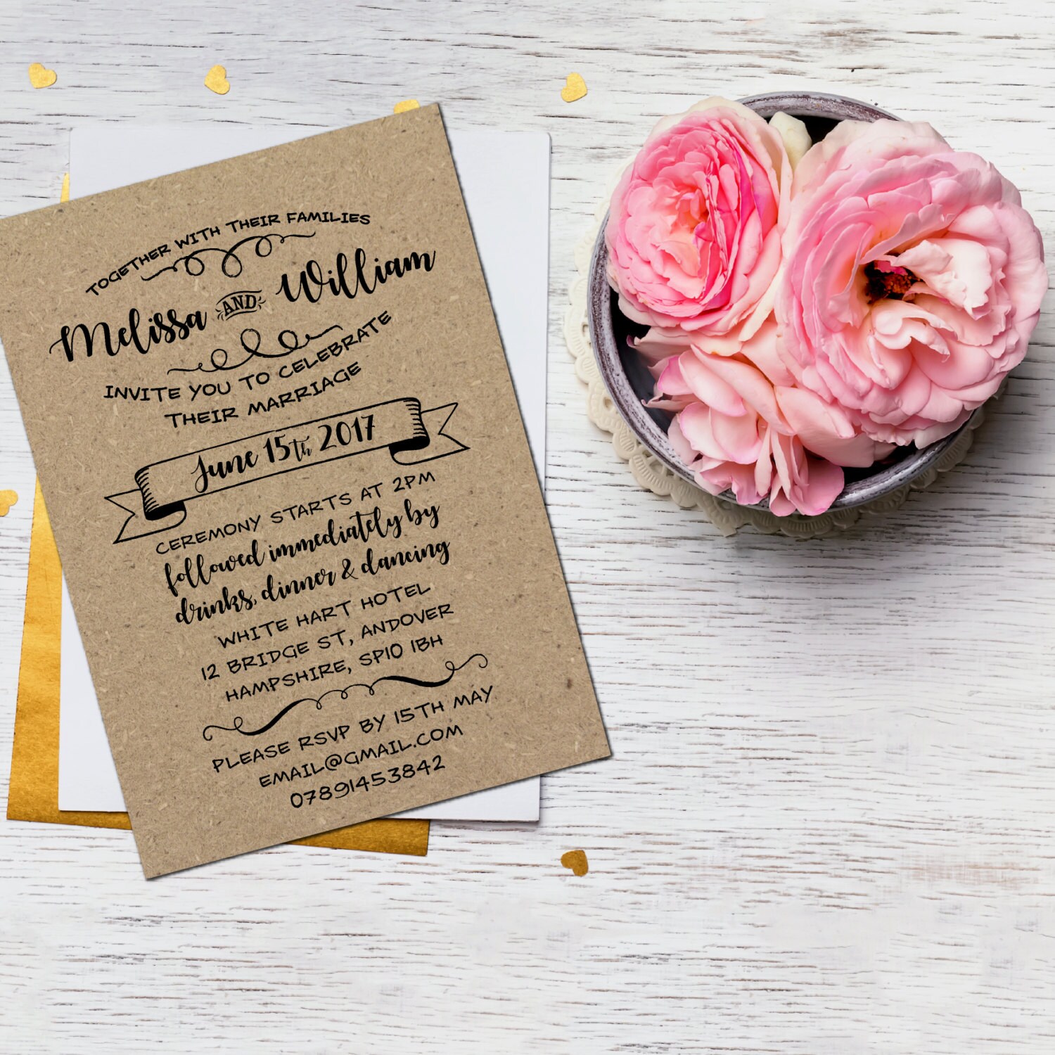 Recycled Vintage Wedding Invite Rustic Invitations Uk Recycled Vintage Wedding Invite Rustic Invitations Uk Craft Paper Calligraphy Custom Invites