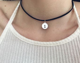 Semicolon Mental Health Awareness Necklace