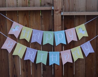 Unicorn Birthday Banner