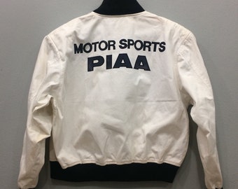 Vintage PIAA Motorsport Jacket Zip Up Motorsport Clothing Unisex Adult Big Size