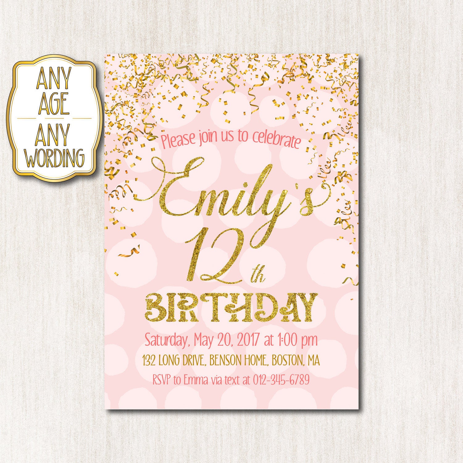 12th-birthday-invitation-pink-and-gold-birthday-invitation