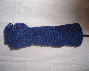 Knitted blue tweed scarf