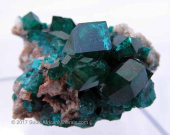 Large Dioptase On Matrix, Koakoveld, Namibia