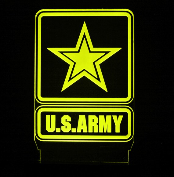 U.S. Army Logo Edge Lit Acrylic LED Sign Choice of Colors