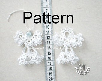 Tutorial photo in PDF, Christmas angel-3D, PDF Tatting pattern and tutorial, scheme chiacchierino, tatted angel