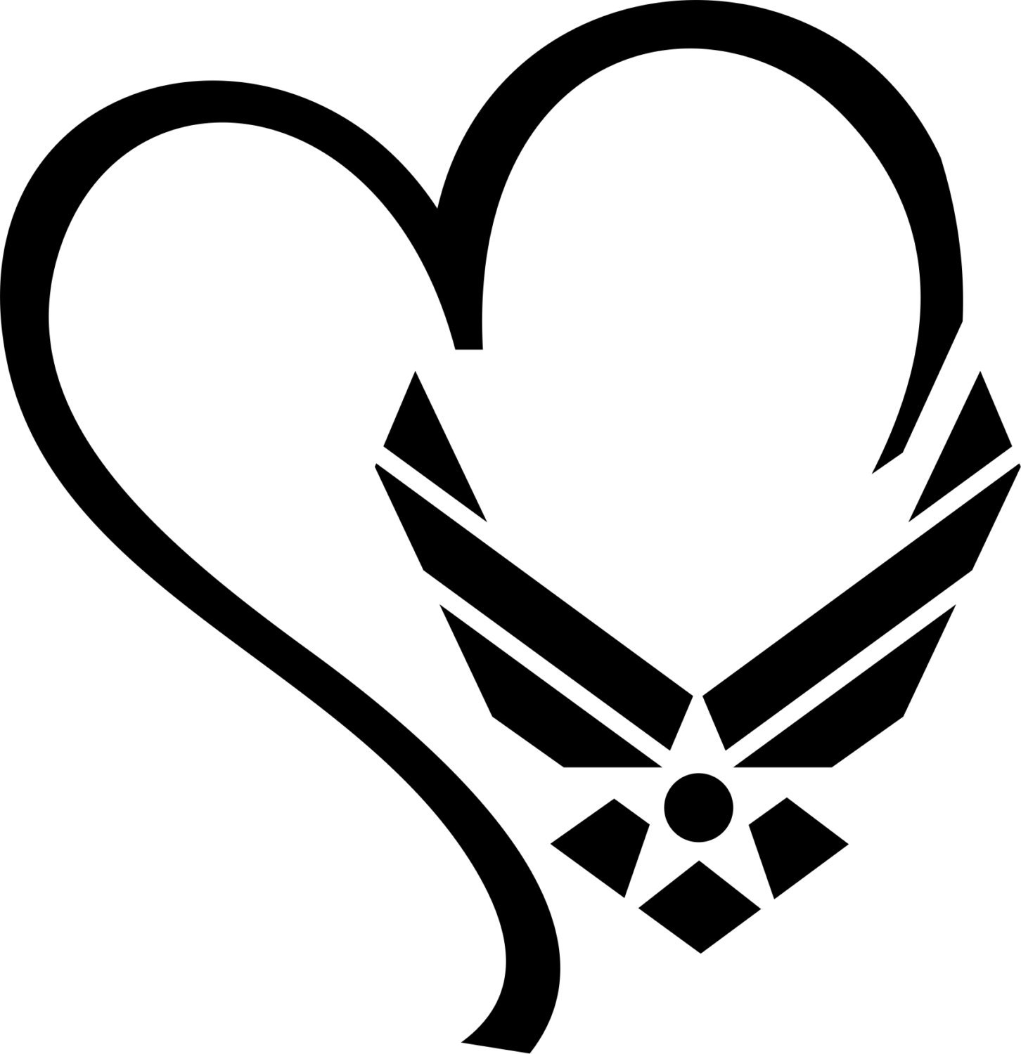 Download Us Air Force Heart graphics design SVG DXF by VectordesignStudio