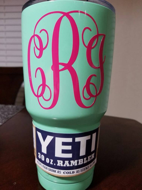SALE Seafoam green/Teal/mint green YETI cup by KcBoutiqueDesigns