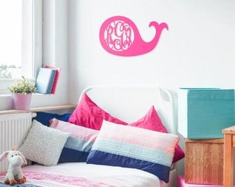 Wood Whale Monogram ,Whale Monogram