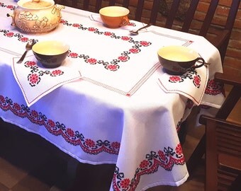 rectangle tablecloth table handmade napkins cloth