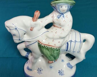Rye Pottery Wife Of Bath Figurine From Chaucer's Canterbury Tales/Canterbury Tales Wife of Bath/Vintage Rye Pottery/Canterbury Tales
