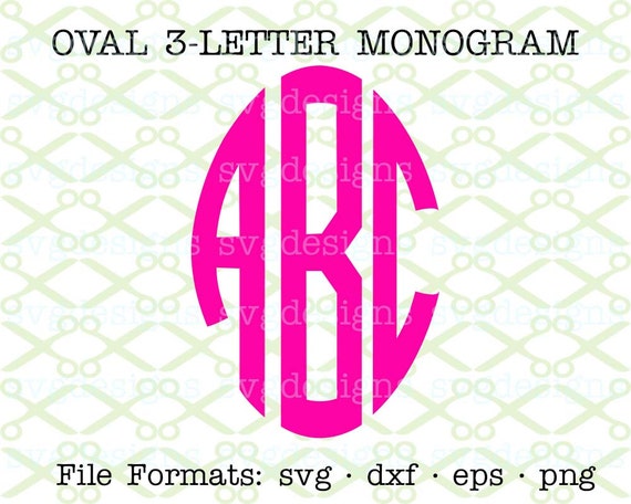 Download 3 Letter Monogram Set, Oval Circle Monogram Svg, Dxf, Eps ...