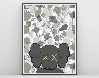 KAWS Art, Kaws Art Prints, Kaws Poster, Camouflage Kaws, Kaws Illustration, Designer Toys, Kaws Companion, Kaws michelin, Kaw Chum, Kidrobot